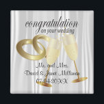 Herzlichen Glückwunsch zu Ihrem Hochzeitstag Magnet<br><div class="desc">Wedding Magnet. Glückwünsche an Your Wedding Day Keepsake from the Bride and Groom ready for you to personalize. ⭐ This Product is 100% Customizable. Graphics and / or text can be deleted, moved, resized, change around, rotated usw. ⭐ 99% of my designs in my store are done in layers. This...</div>