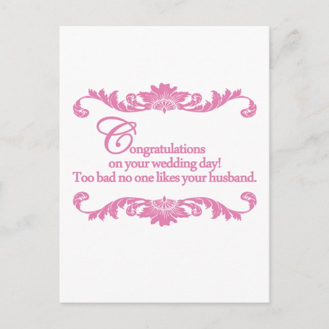 Herzlichen Glückwunsch zu Ihrem Hochzeitstag! Postkarte (Vorderseite)