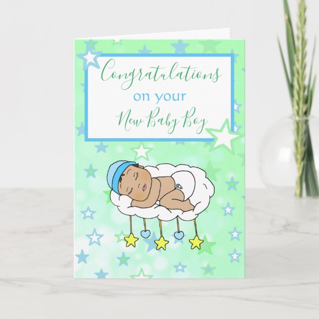 Herzlichen Glückwunsch zu Ihrem neuen Baby Boy Eth Karte (Vorderseite)