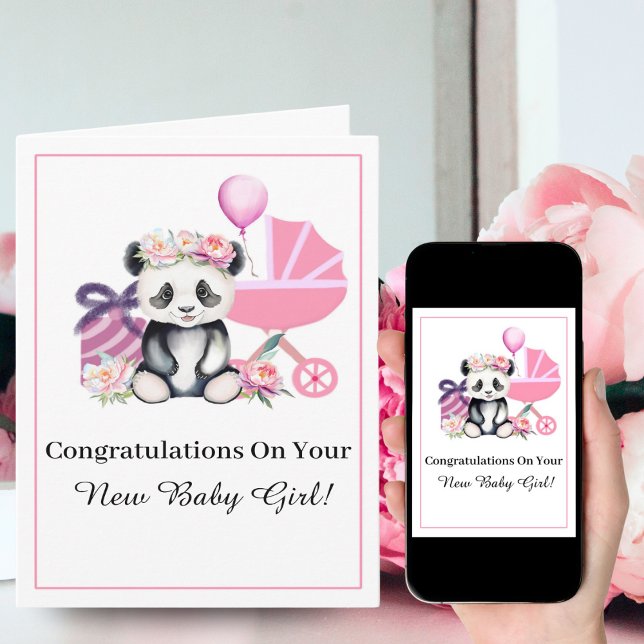 Herzlichen Glückwunsch zu Ihrem neuen Baby Panda Karte (Von Creator hochgeladen)