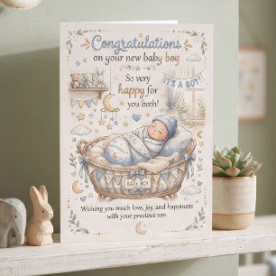 Herzlichen Glückwunsch zu Ihrem neuen Babyjungen  Karte