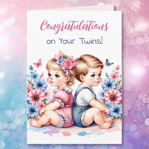 Herzlichen Glückwunsch zu Ihrem Twin Boy and Girl Karte