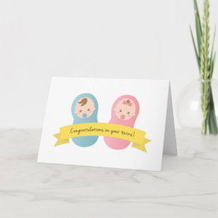 Herzlichen Glückwunsch zu Ihren Zwillingen! Baby J Karte