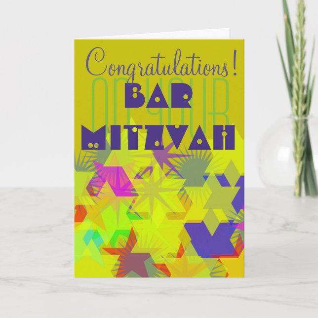 Herzlichen Glückwunsch zu Ihrer Bar Mitzvah Karte (Vorderseite)