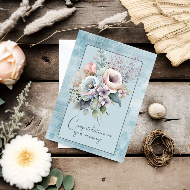 Herzlichen Glückwunsch zu Ihrer Hochzeit Blumenstr Mitteilungskarte (Von Creator hochgeladen)