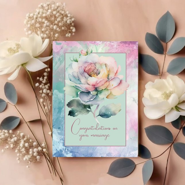 Herzlichen Glückwunsch zu Ihrer Hochzeit Blumenstr Mitteilungskarte (Von Creator hochgeladen)