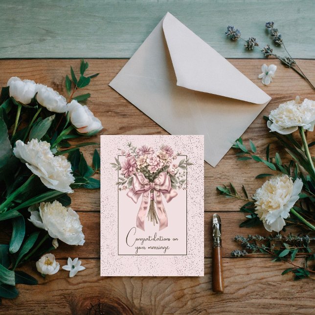 Herzlichen Glückwunsch zu Ihrer Hochzeit Blumenstr Mitteilungskarte (Von Creator hochgeladen)