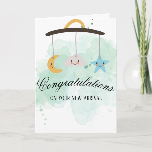 Herzlichen Glückwunsch zu Ihrer neuen Baby-Card Karte (Vorderseite)