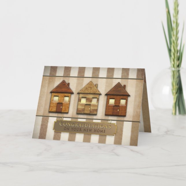 Herzlichen Glückwunsch zu Ihrer neuen Zuhause - Br Karte (Vorderseite)