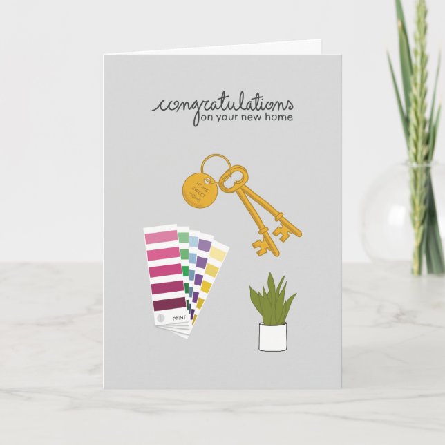 Herzlichen Glückwunsch zu Ihrer neuen Zuhause-Card Karte (Vorderseite)