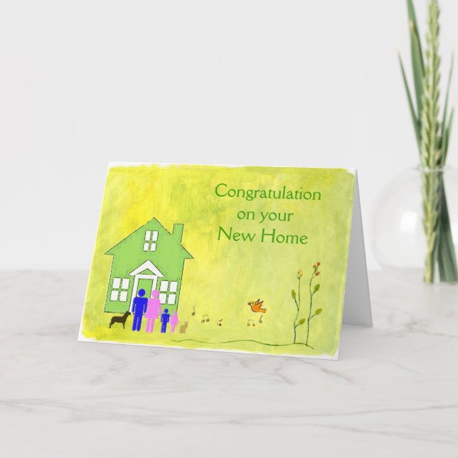 Herzlichen Glückwunsch zu Ihrer neuen Zuhause Card Karte (Vorderseite)