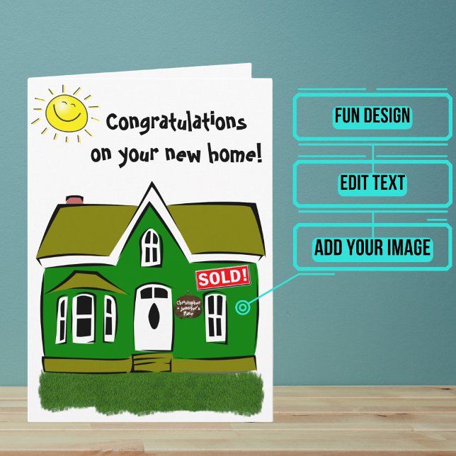 Herzlichen Glückwunsch zu Ihrer neuen Zuhause-Kart Karte (Use this card to wish congratulations in a unique and personalized way to a new homeowner.)