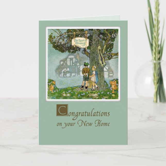 Herzlichen Glückwunsch zu New Zuhause, Storybook Karte (Vorderseite)