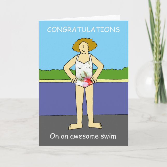 Herzlichen Glückwunsch zu Phantastischem Swim für  Karte (Vorderseite)