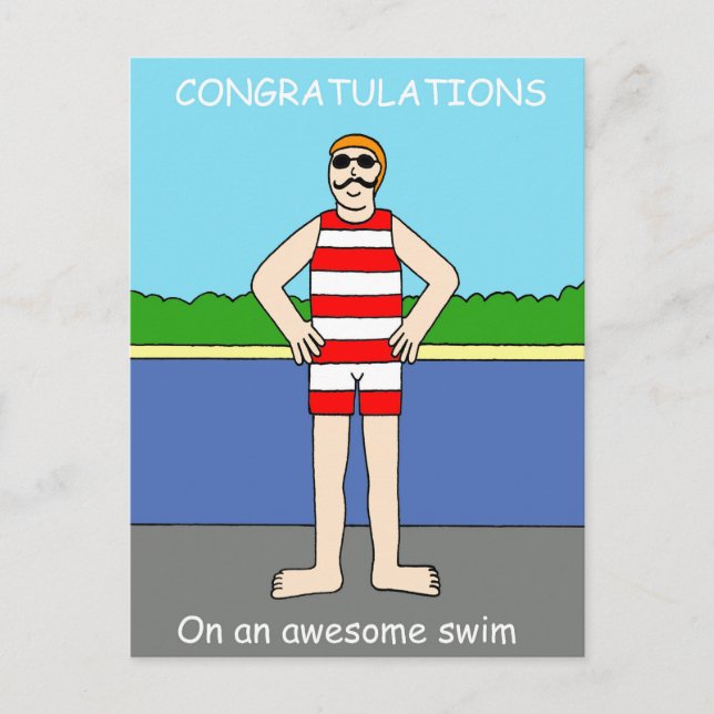 Herzlichen Glückwunsch zu Phantastischem Swim für  Postkarte (Vorderseite)