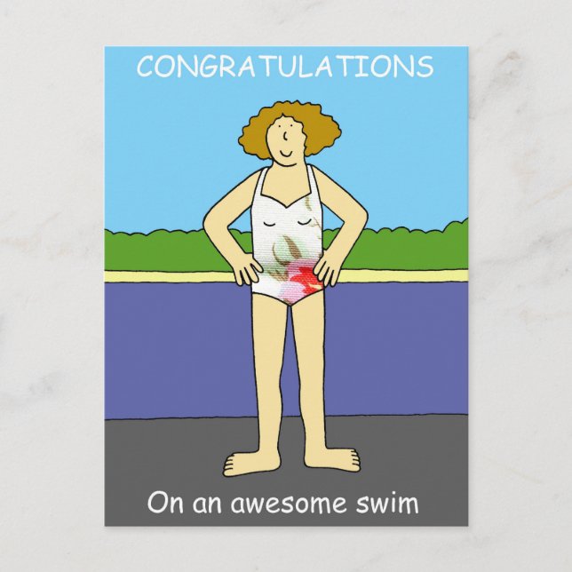Herzlichen Glückwunsch zu Phantastischem Swim für  Postkarte (Vorderseite)