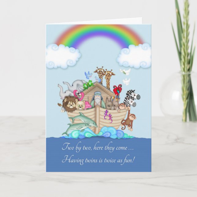Herzlichen Glückwunsch zu Twins - Noah's Ark Karte (Vorderseite)