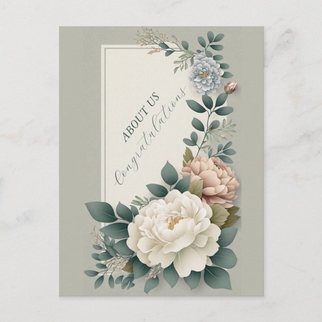 Herzlichen Glückwunsch zu uns Feiertagspostkarte (Vorderseite)