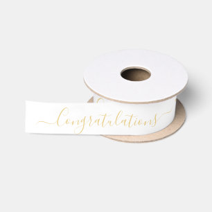 Herzlichen Glückwunsch zu White und Gold Satinband
