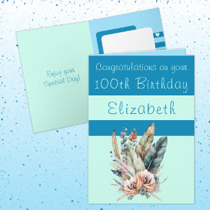 Herzlichen Glückwunsch zum 100. Geburtstag Blumeng Karte