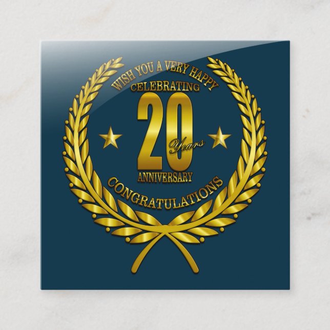 Herzlichen Glückwunsch zum 20. Jubiläum Begleitkarte (Vorderseite)