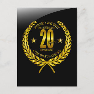 Herzlichen Glückwunsch zum 20. Jubiläum Postkarte