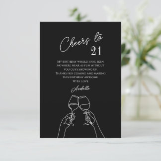 Herzlichen Glückwunsch zum 21. Party 21. Geburtsta Dankeskarte