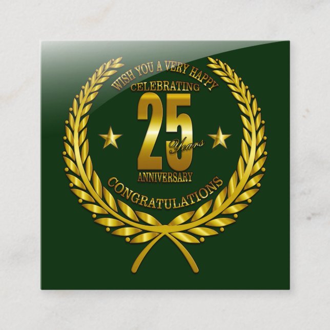 Herzlichen Glückwunsch zum 25. Jahrestag Begleitkarte (Vorderseite)