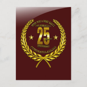 Herzlichen Glückwunsch zum 25. Jahrestag Postkarte