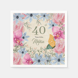 Herzlichen Glückwunsch zum 40. Geburtstag niedlich Serviette