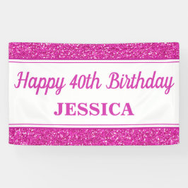 Herzlichen Glückwunsch zum 40. Geburtstag Rosa Gli Banner