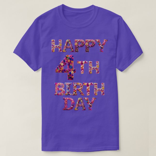Herzlichen Glückwunsch zum 4. Geburtstag T-Shirt (Design vorne)