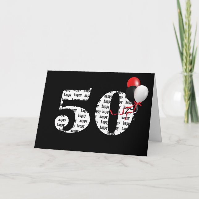 Herzlichen Glückwunsch zum 50. Geburtstag auf Schw Karte (Vorderseite)