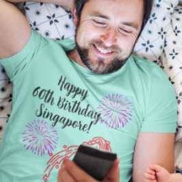 Herzlichen Glückwunsch zum 60. Geburtstag Singapur T-Shirt