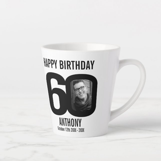 Herzlichen Glückwunsch zum 60. Geburtstag und zwei Milchtasse (Rechts)