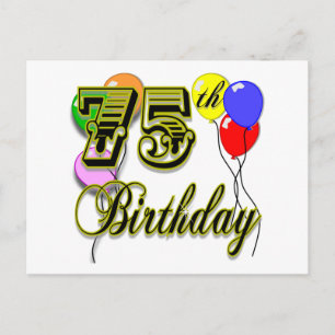Herzlichen Glückwunsch zum 75. Geburtstag Postkarte