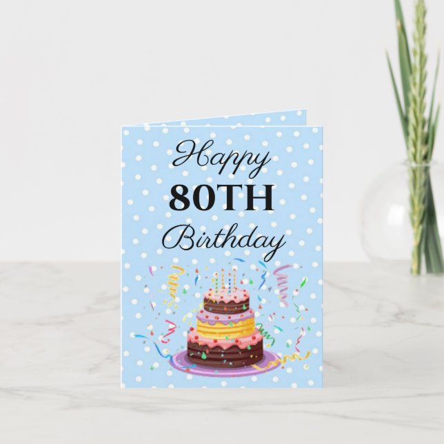 Herzlichen Glückwunsch zum 80. Geburtstag Dankeskarte (Vorderseite)
