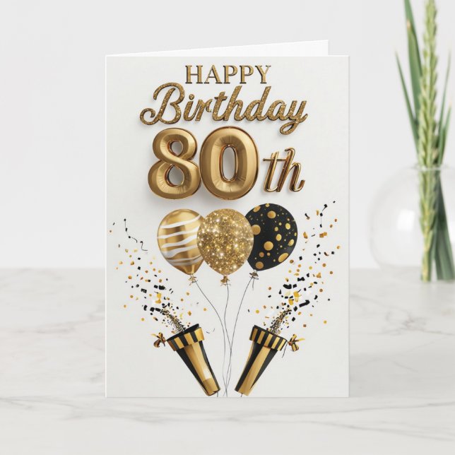 Herzlichen Glückwunsch zum 80. Geburtstag Karte (Vorderseite)