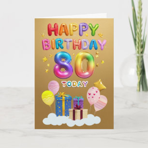 Herzlichen Glückwunsch zum 80. Geburtstag Karte