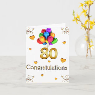 Herzlichen Glückwunsch zum 80. Geburtstag Karte
