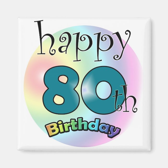 Herzlichen Glückwunsch zum 80. Geburtstag Magnet (Vorne)