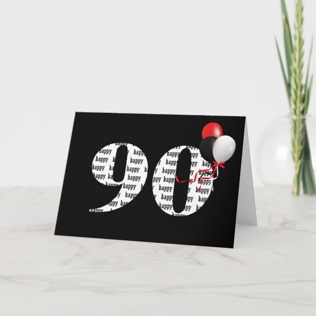 Herzlichen Glückwunsch zum 90. Geburtstag auf Schw Karte (Vorderseite)