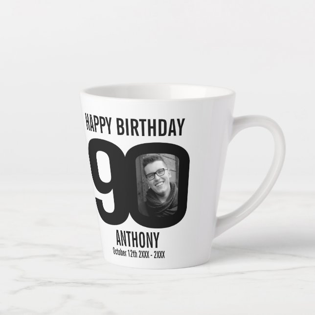 Herzlichen Glückwunsch zum 90. Geburtstag und zwei Milchtasse (Rechts)