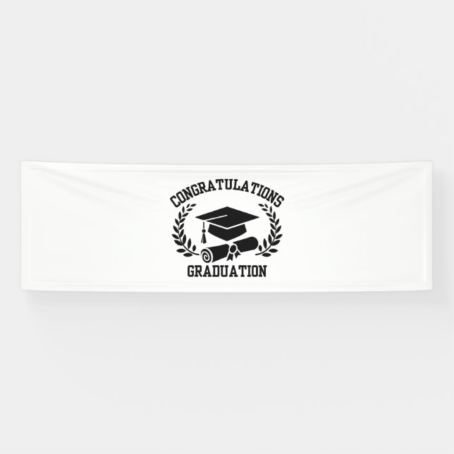 Herzlichen Glückwunsch zum Abschluss 2.5x8 Vinyl B Banner (Horizontal)