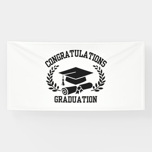 Herzlichen Glückwunsch zum Abschluss 4x8 Vinyl Ban Banner (Horizontal)