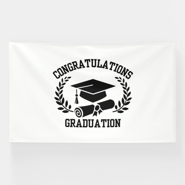 Herzlichen Glückwunsch zum Abschluss 6x10 Vinyl Ba Banner (Horizontal)