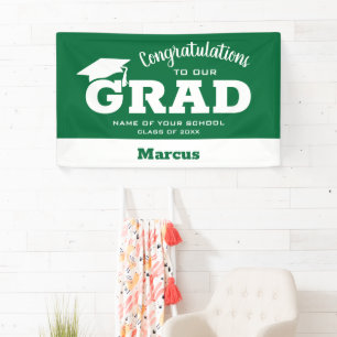 Herzlichen Glückwunsch zum Abschluss auf Grün Banner