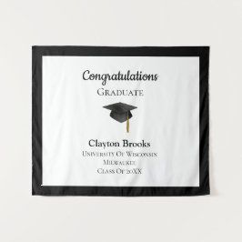 Herzlichen Glückwunsch zum Abschluss mit Cap Wandteppich