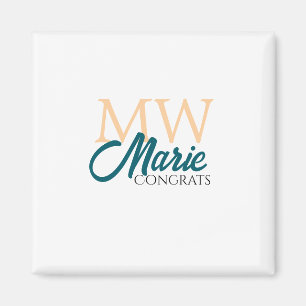 Herzlichen Glückwunsch zum Abschluss Monogramm ora Magnet
