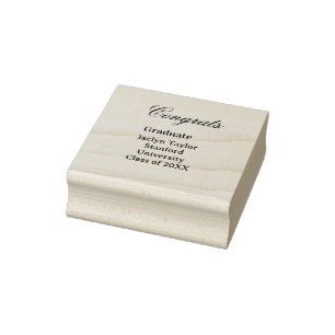 Herzlichen Glückwunsch zum Abschluss name Universi Gummistempel